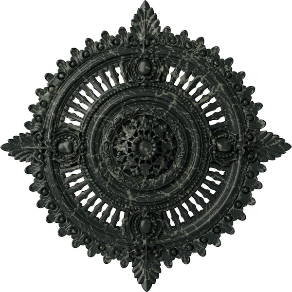 Ekena Millwork Haylynn Medallion (Canopies up to 1 1/4"), 29 1/8"OD x 1 1/4"ID x 4"P, Painted Turtle Crackle CM29HYPTC - main